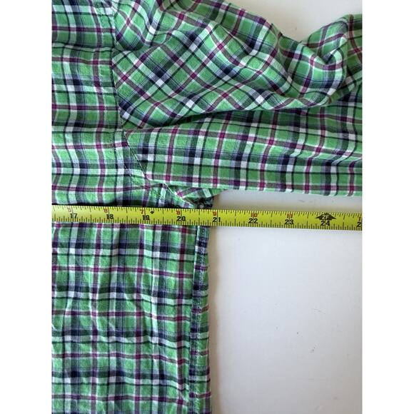 Lauren Ralph Lauren Shirt Womens XL 18-29 Green Plaid Button Front - Picture 6 of 8